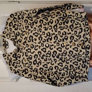 Leopard Print Jean Jacket
